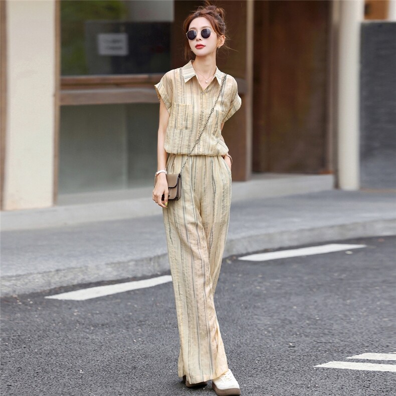 夏季穿搭时尚套装女2025夏装新款洋气减龄显瘦休闲百搭两件套潮,女装套装/套裙,梦依杭