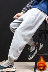 K12111-P40加绒P50束脚纯棉运动裤男士休闲裤大码宽松卫裤男，男装休闲裤，电商A040A