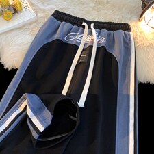 抖音品质秋装撞色休闲裤印花卫裤长裤D329-QM505-P55-控68，男装休闲裤，电商D329