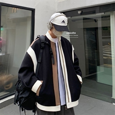 男装拼色夹克23秋冬新款呢料毛呢大衣男生外套XZ514-2-F627-P115，男装夹克，星座514-2(原B239)