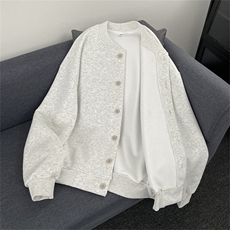 美式重磅开衫卫衣男潮牌简约棒球服休闲运动外套W013-P58，男装卫衣，星座308B-1