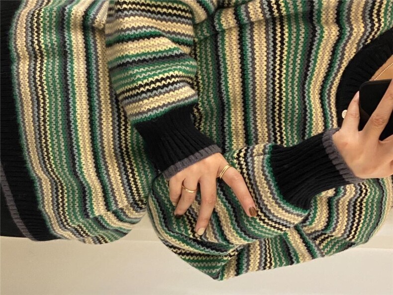 彩条毛衣，女装针织衫/毛衣，FMV