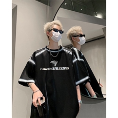 男装丝光棉喷漆短袖T恤2025夏印花五分袖体恤XZ514-2-2024104-P63，男装T恤，星座514-2(原B239)