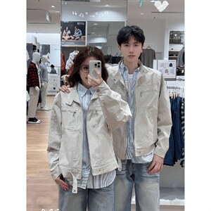 26春装高品质老钱风立领夹克外套男女美式潮牌拉链工装风宽松上衣，男装夹克，电商A486