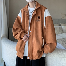 特P76控12824/秋季重磅鹿皮绒美式刺绣翻领夹克外套JK2309，男装夹克，电商B370