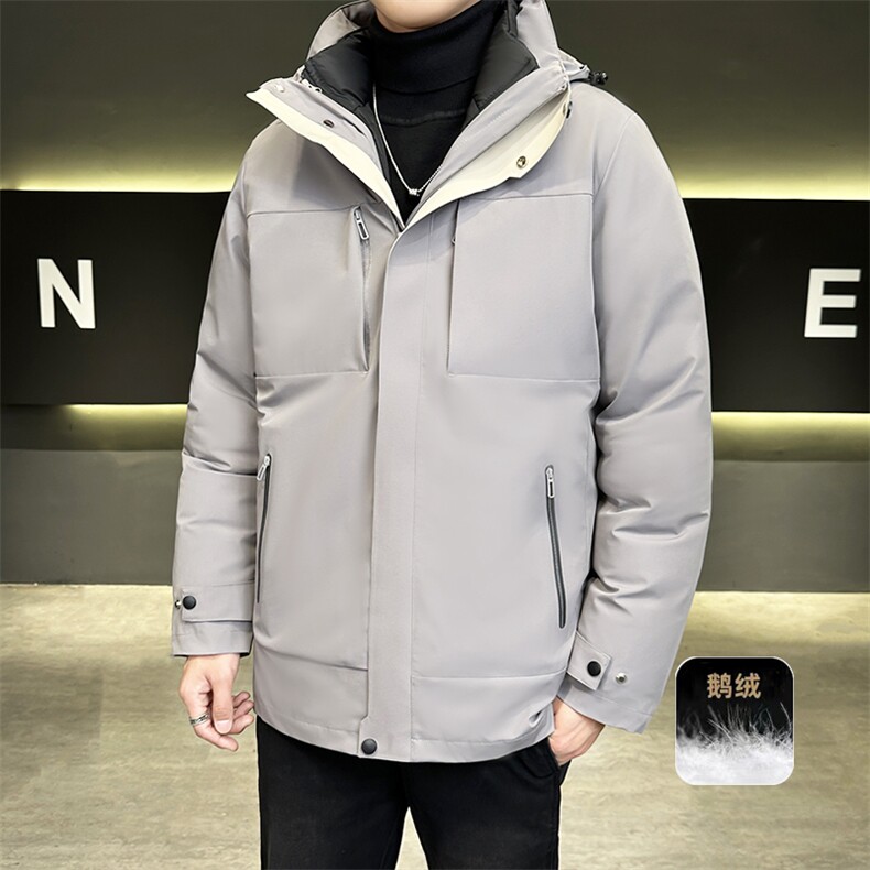 Y3027-P320鹅绒冬季大码三合一情侣款可脱卸内胆白鹅绒外套,男装羽绒服,星座109
