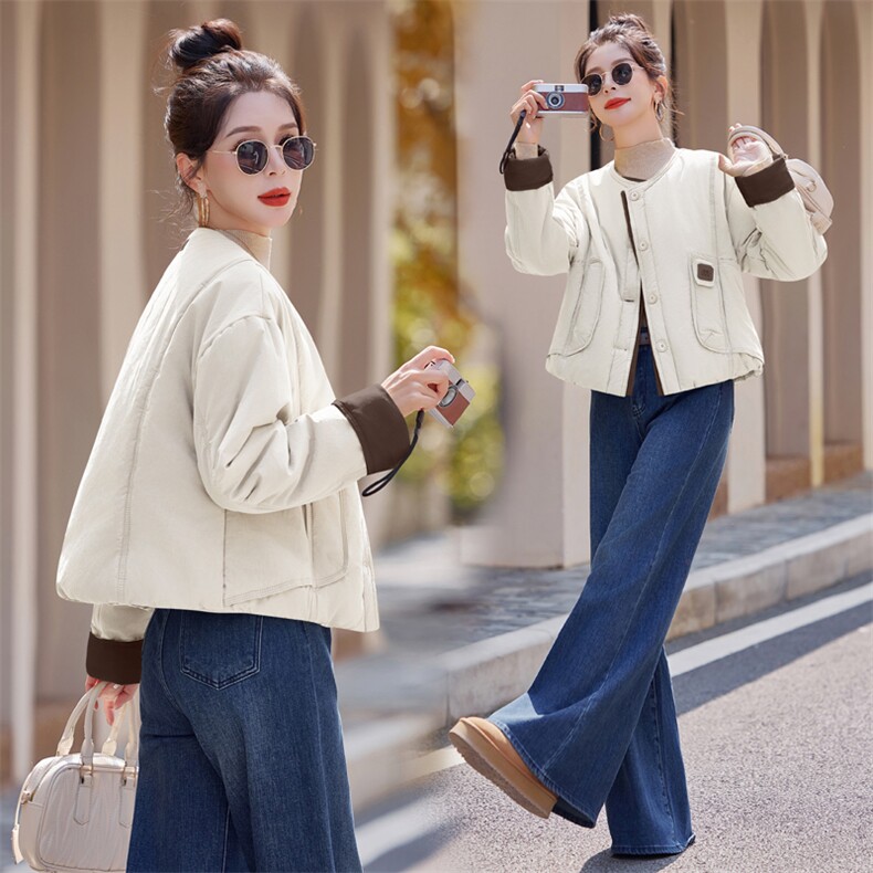 羽绒棉服女短款2025冬季新款小个子超好看韩系夹棉外套轻薄小棉袄,女装棉衣/棉服,瑶迪依秀