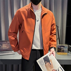 秋装新款社会小伙时尚工装夹克男店主外套男JK93-P78控128米白，男装夹克，星座301B-1