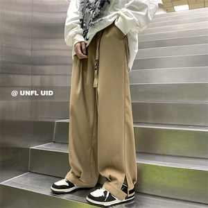 特批P40无差价24秋季自带腰带魔术贴阔腿休闲长裤男K1055尺码偏大图片