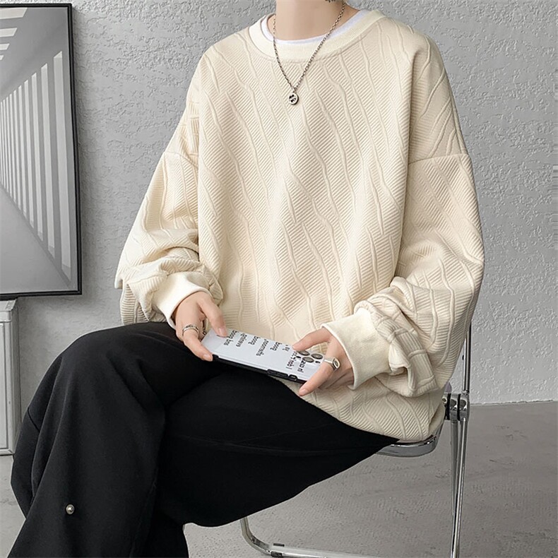 卫衣男秋季新款港风宽松提花套头上衣WY6633-特P28,男装卫衣,星座214-3