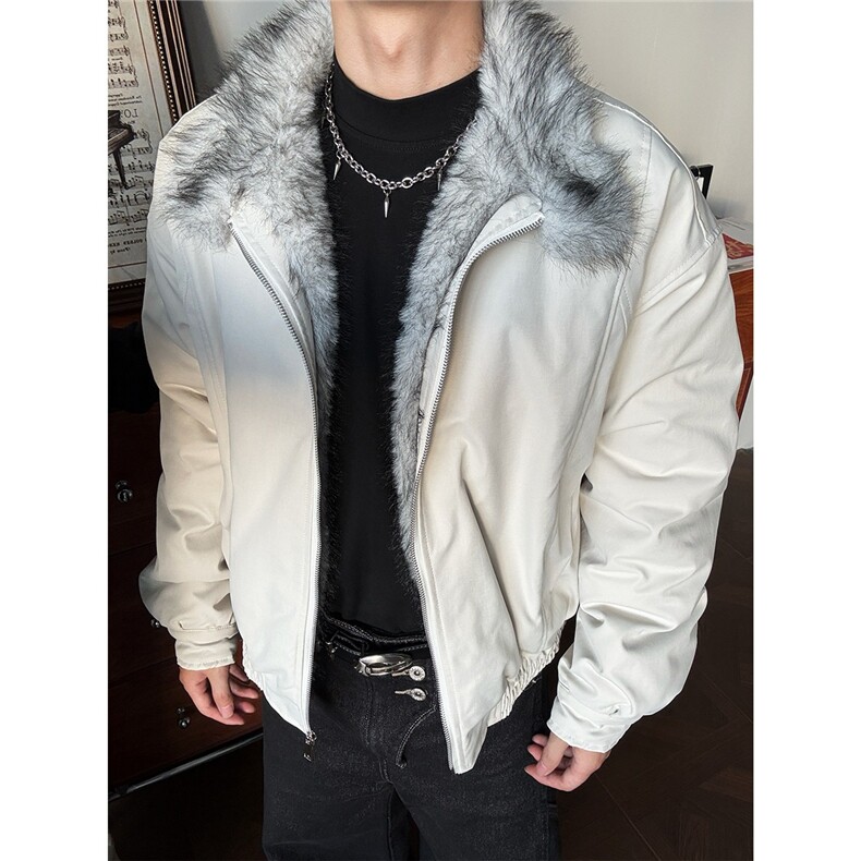 新款潮牌复古大毛领立领男女秋冬季宽松情侣百搭棉衣Y8892-P100,男装棉衣,星座208-5