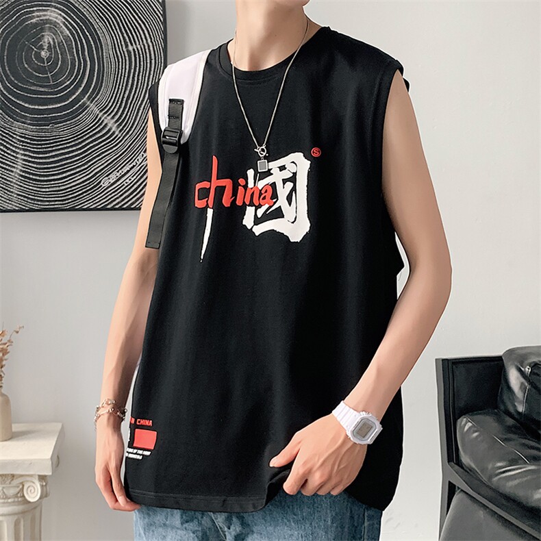 夏季港风宽松青少年休闲背心TC1108-P25,男装T恤,星座717
