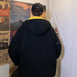 港风潮流工装连帽棉衣男休闲学生加厚百搭面包服保暖 W094-P80图片