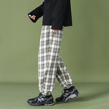 2021春夏港风格子裤子男中性风格子裤女直筒宽松DS-C407-6647-P40，男装休闲裤，电商C323-1