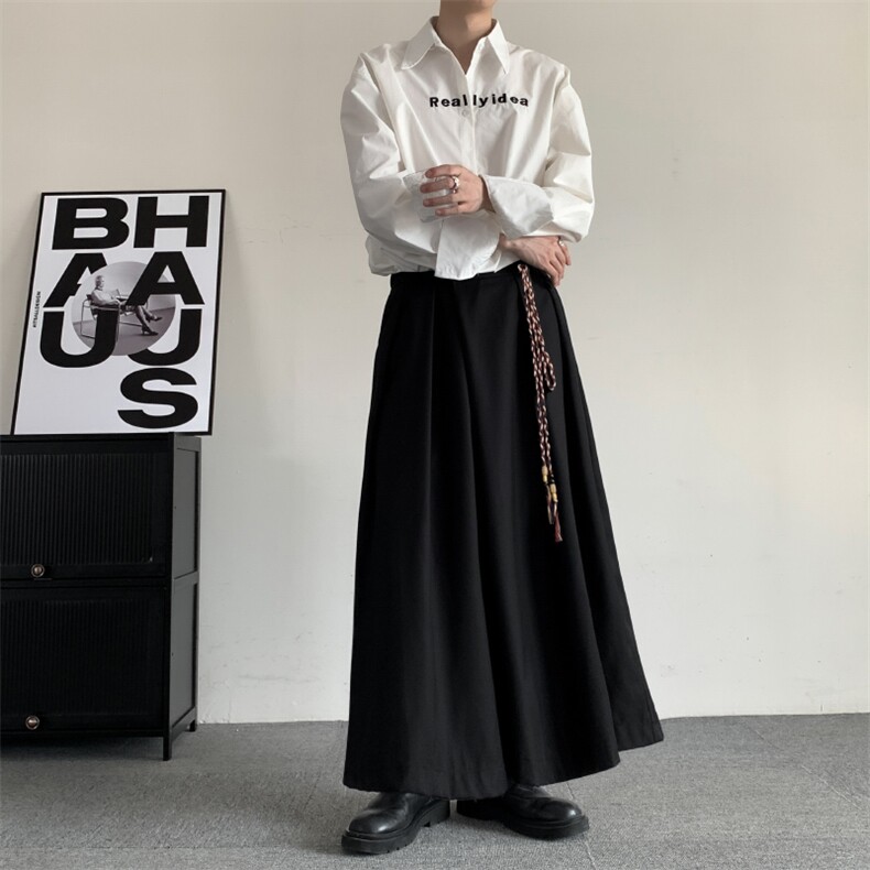 24到货春装山本暗黑风大码宽松裙裤阔腿裤西裤无性别男女九分裤,男装西裤,星座909