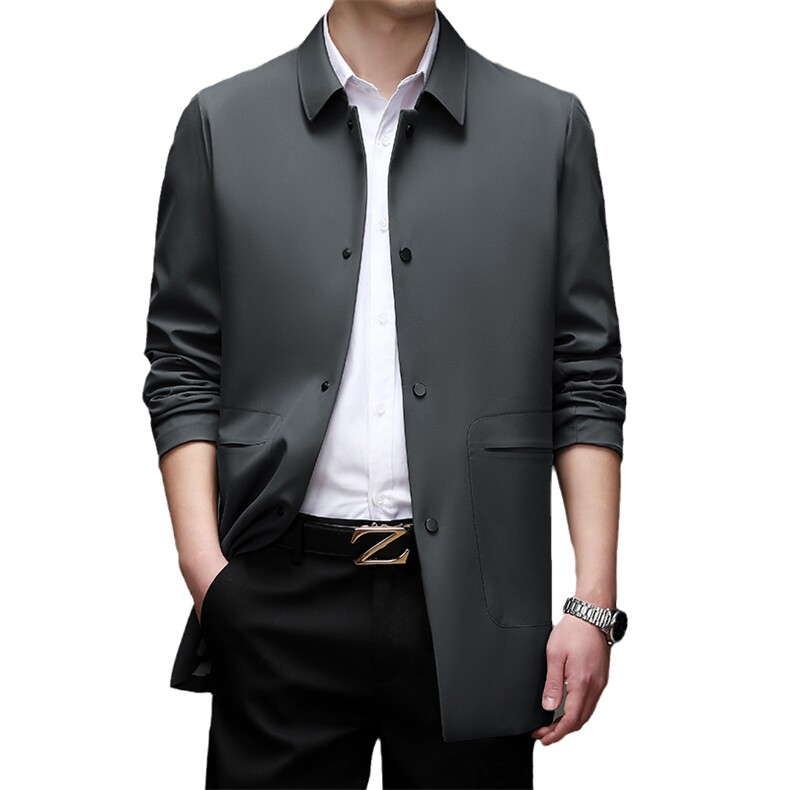 男装2023春季新款夹克中青年男士时尚商务休闲翻领外套男装,男装夹克,电商B212（原钱塘6029）