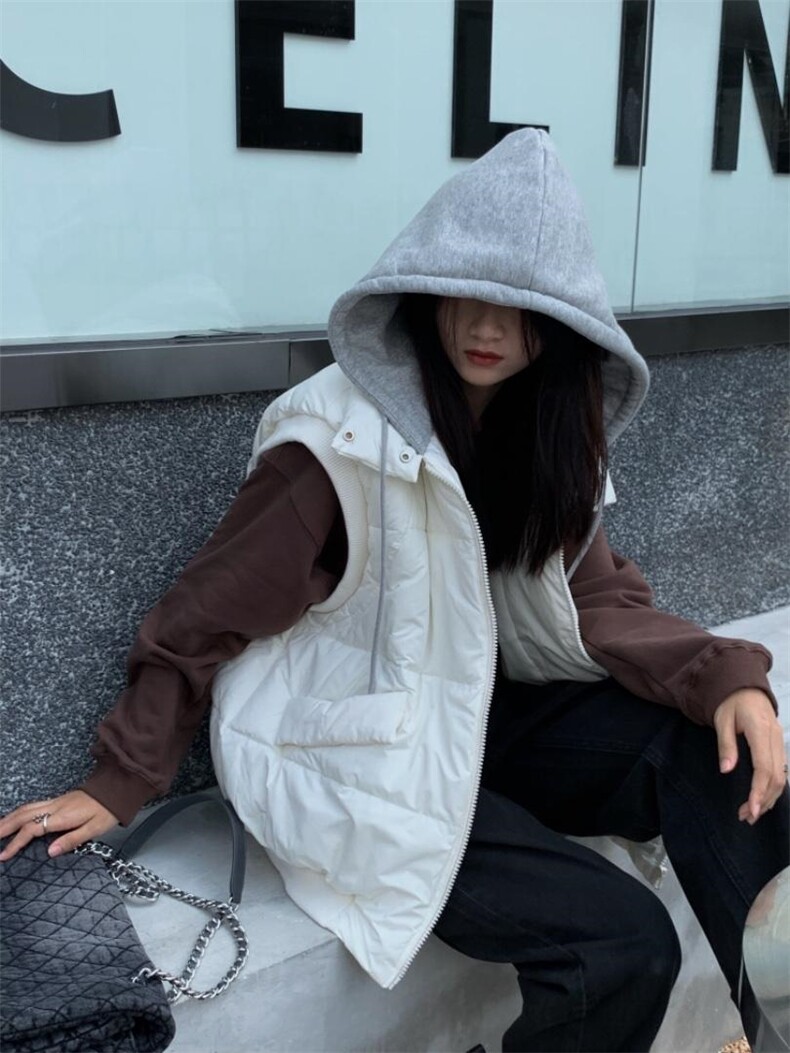 帽子拼接马甲，女装马甲，里奈(1F)