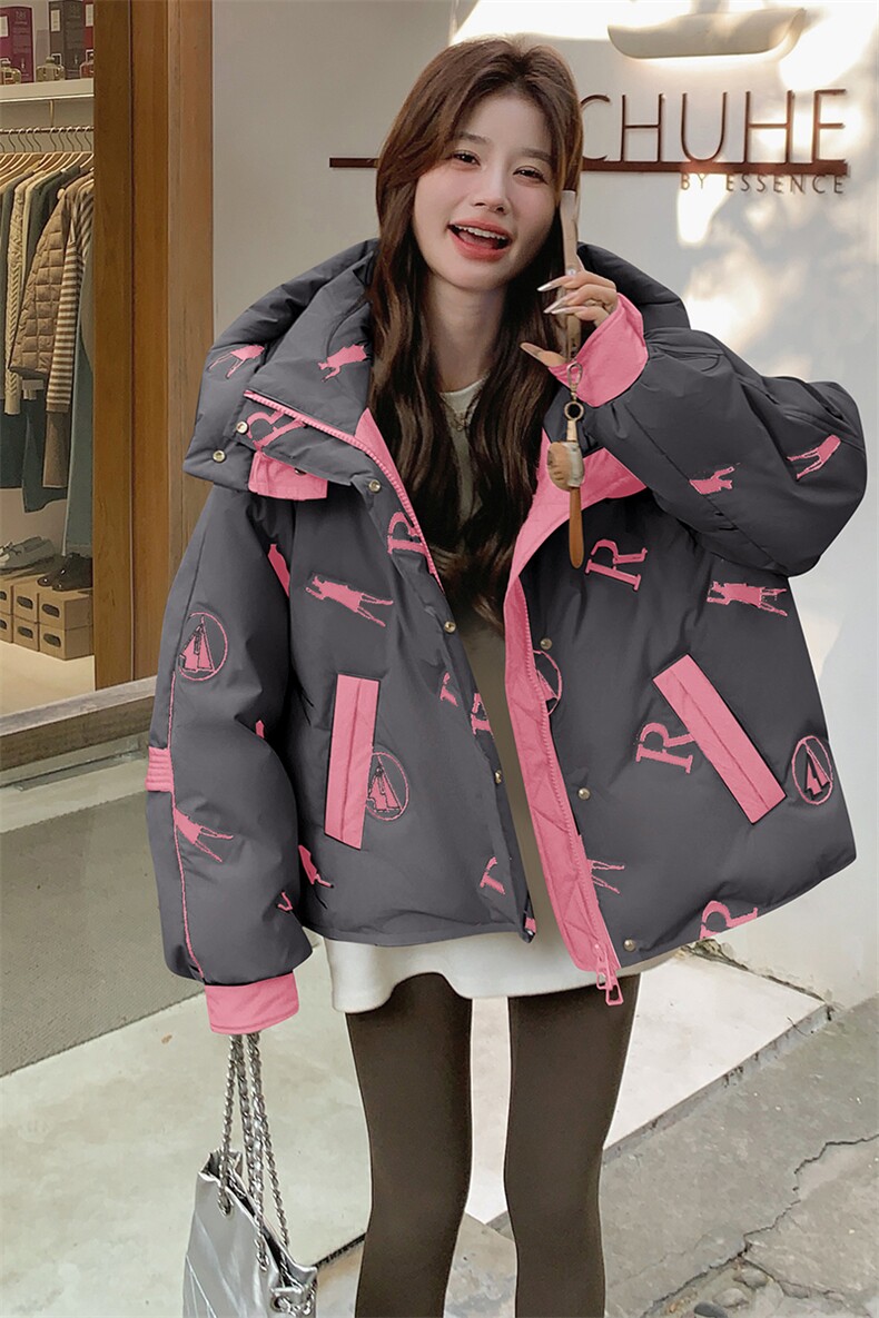 现货数据好定制印花面料90白鸭绒羽绒服2C032219P315K458,女装羽绒服,2C032