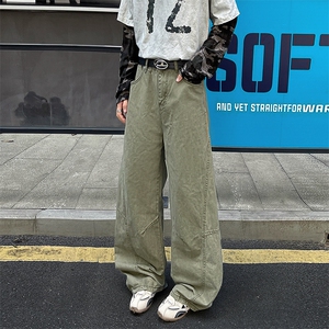8XL-M 工装裤男秋季日系男直筒宽松阔腿休闲弯刀裤子男K9177P65图片