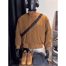 黑色立领飞行员夹克棉服男冬季美式复古bomber棉衣高级感二棉外套，男装夹克，星座1001-1