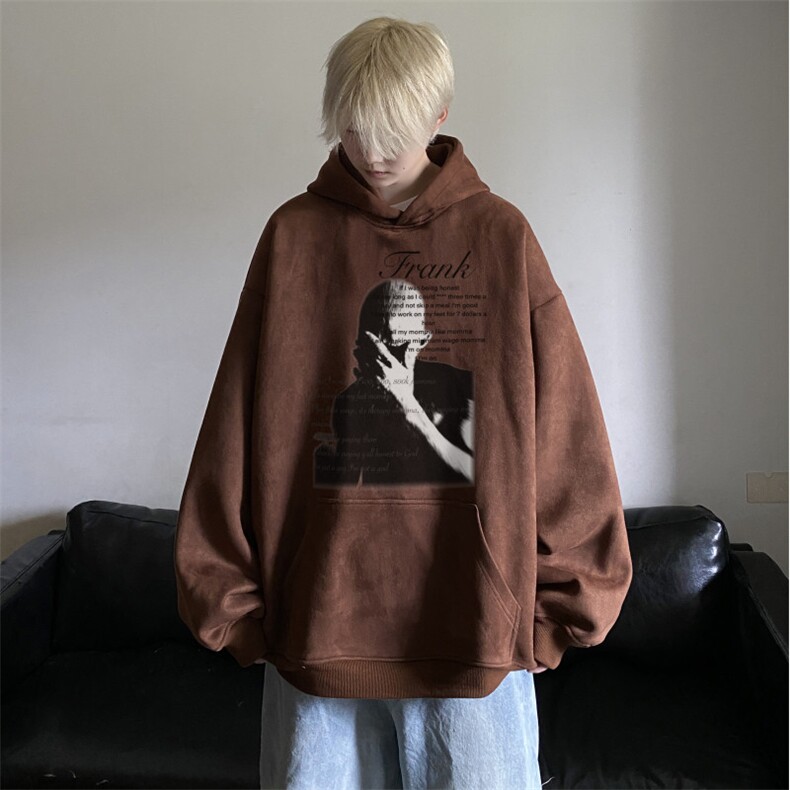美式高街INS人物印花男生宽松重磅连帽卫衣JK23527特批45控78,男装卫衣,星座605(原A050)