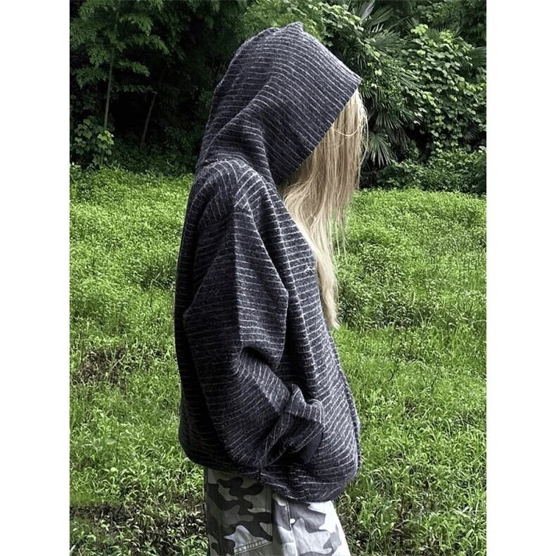 706-WY6747-P68现货秋季美式条纹连帽卫衣情侣宽松开衫外套潮,女装短外套,星座706-1