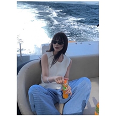 R1DGE蓝色竖条纹垂感直筒休闲裤男女宽松阔腿拖地长裤显瘦慵懒风，男装休闲裤，星座506A