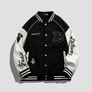中性风秋季夹克宽松落肩拼色棒球服上衣外套DSA157B-JK711-P78图片
