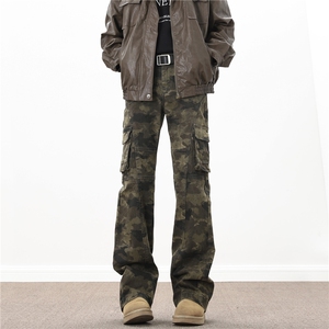 XZ612-K510-P75 控98  美式复古迷彩多口袋修身工装裤直筒显瘦图片