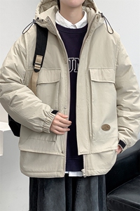 冬上新加棉加厚棉服港风百搭连帽棉衣外套男女 8318-P130控价178图片