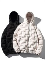 2021秋冬新白底风棉衣面料：100%聚酯纤维M733-P85，男装棉衣，电商A001