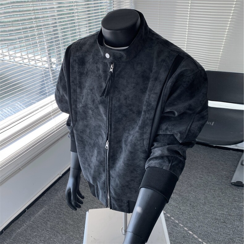 机动皮衣扎染防水立领皮夹克男士休闲皮外套A406JK2550P88,男装夹克,星座309（原A406）