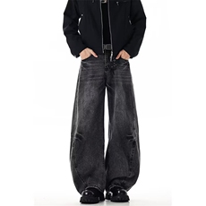美式古着牛仔裤男潮牌宽松直筒cleanfit高街痞阔腿长裤RK3306-P53，男装牛仔裤，星座412-3
