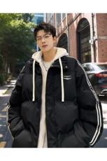 棉衣男冬季新款港风休闲假两件宽松连帽学生棉服MY8882-P82，男装棉衣，星座214-3
