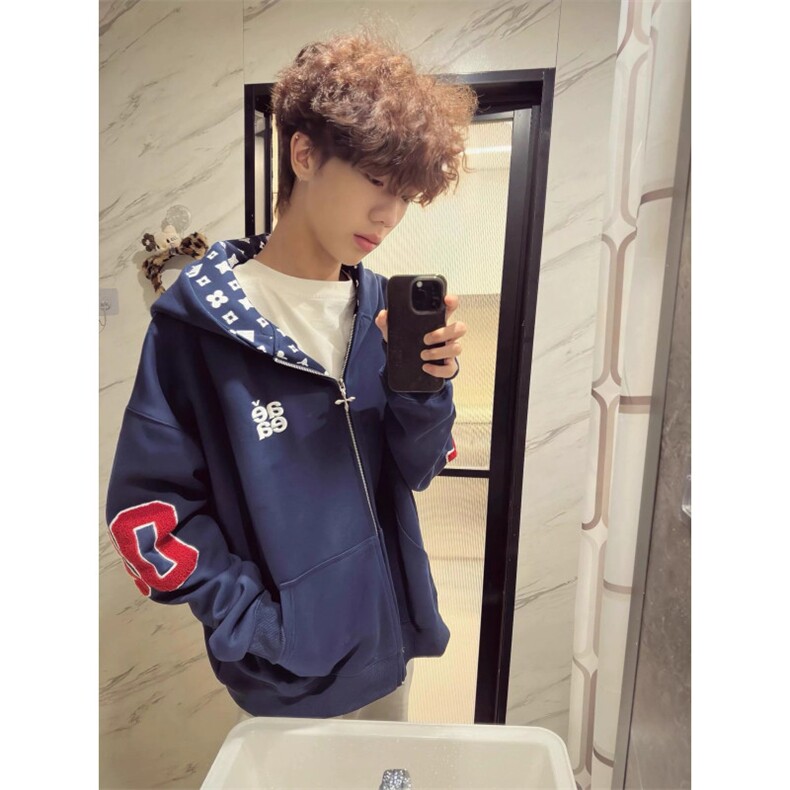 美式潮牌原版刺绣开衫卫衣ZW0141-P60加绒P65,男装卫衣,星座313A(原308A-2)