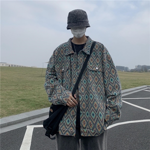 Wt038-P60美式复古潮流格子夹克图片