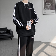 高品质3三条杠织带华棉卫衣休闲裤套装男上衣P40裤子P45一套P85，男装休闲套装，电商A426-1(原A430-1)