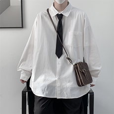 痞帅领带长袖衬衫男士大码dk制服男jk衬衣男LC42099-P45，男装衬衫，电商A040