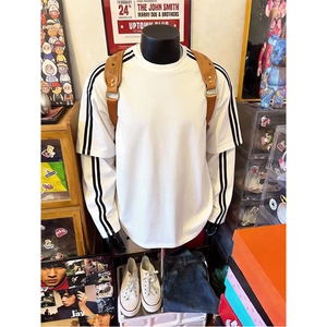抖音得物品质 26春装美式高街结构织带假两件双纱纯棉长袖T恤W103图片