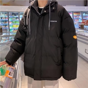 棉服男士冬季新款假两件加厚外套潮牌面包冬装棉衣棉袄JKH618图片
