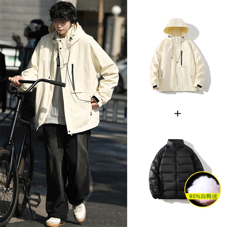 2023冬款三合一冲锋衣潮牌加绒羽绒服外套男女 8311-P210控价299图片