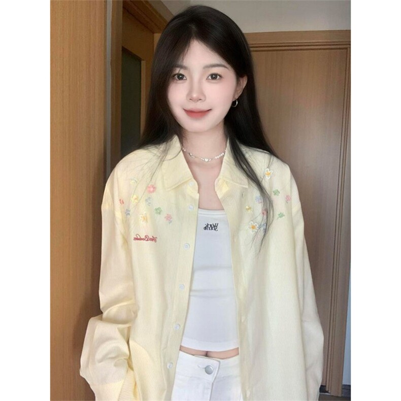 TC506-P45刺绣+花朵辅料糖果色条纹防晒衬衫女，男装防晒衣，星座617A-2