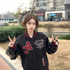 春秋新款复古潮嘻哈棒球服外套JKX1028，女装短外套，星座516A
