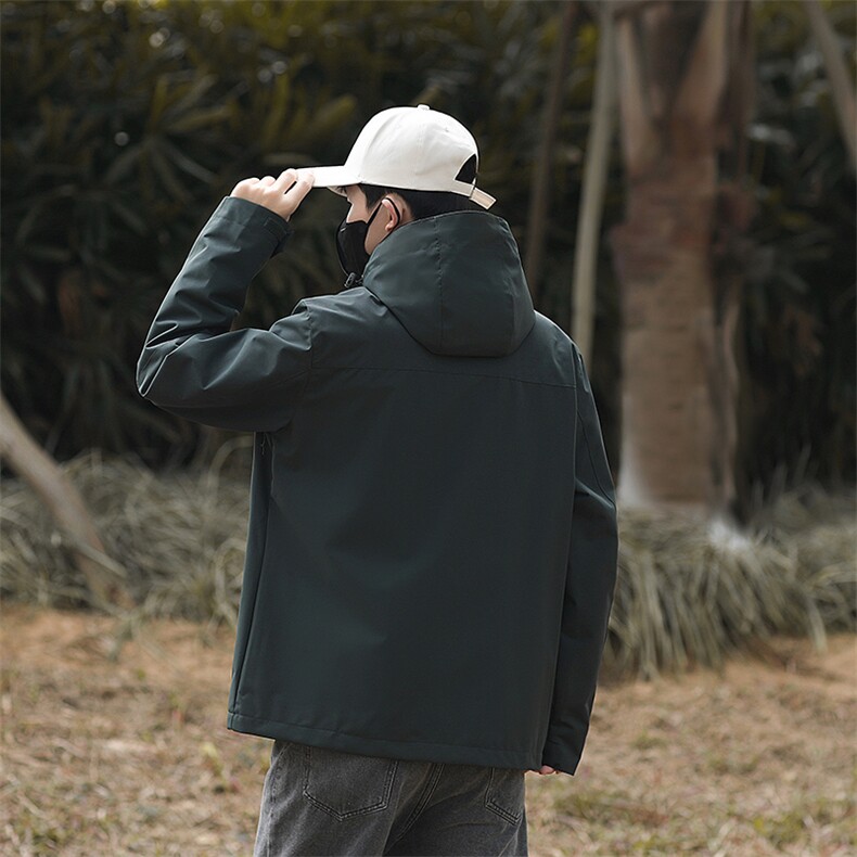 FL88821-618春秋男女防风防水冲锋衣户外连帽时尚休闲夹克,男装夹克,电商B360