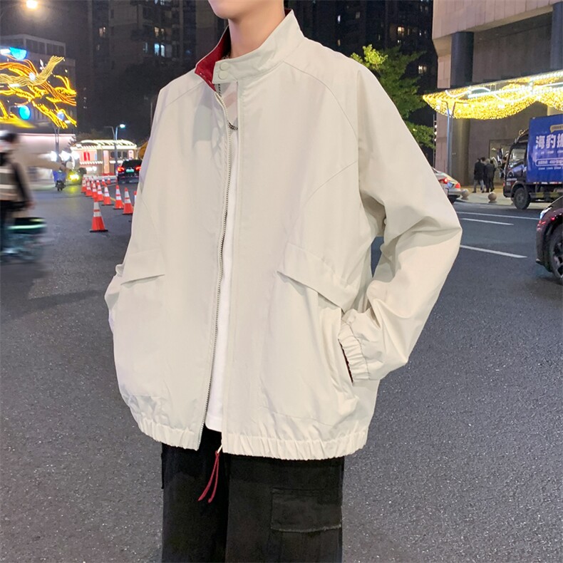 撞色立领外套男春秋季户外防水休闲宽松上衣夹克A406JK3502P75,男装夹克,星座309（原A406）