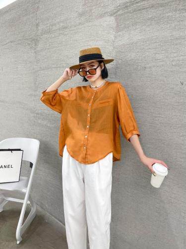 时尚麻料小衫，女装，维茜
