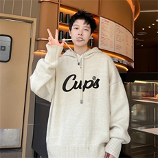 特P5控98高品秋冬季连帽毛衣男复古慵懒风针织衫毛衣外套MYL3336，男装针织衫/毛衣，电商B370