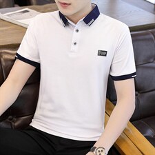 数字十八L04短袖POLO衫95%棉5%氨纶,男装Polo衫,星座306A