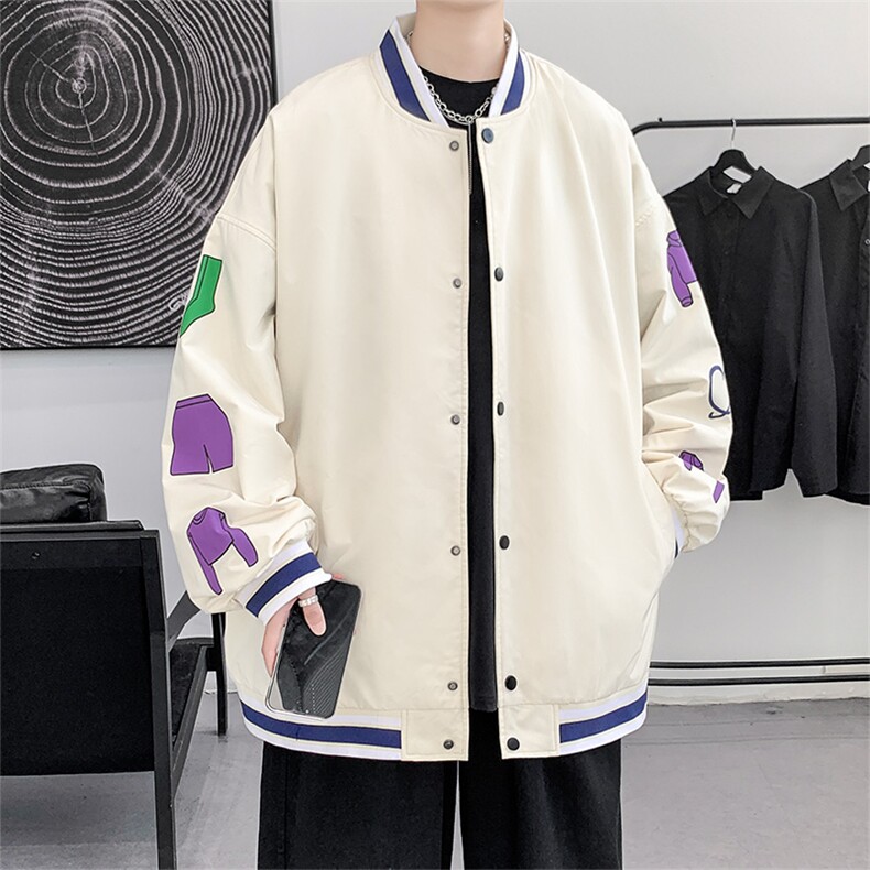 外套男春秋季款潮牌ins美式复古字母印花棒球服22118-70控108,男装夹克,星座717