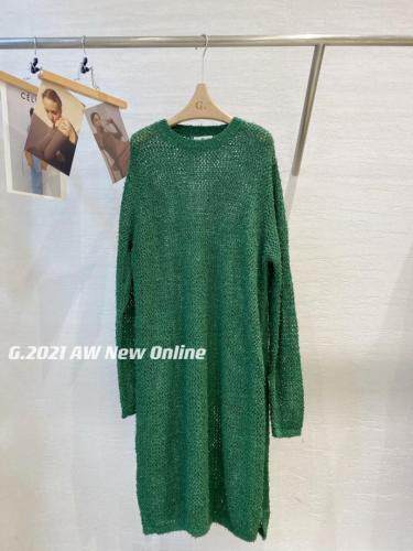 秋季新款圆领针织裙下摆一侧开衩设计超洋气现货，其它，G